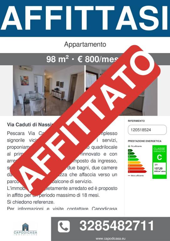 appartamento in affitto a Pescara in zona Ospedale
