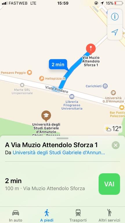 camera singola in affitto a Pescara in zona Stadio