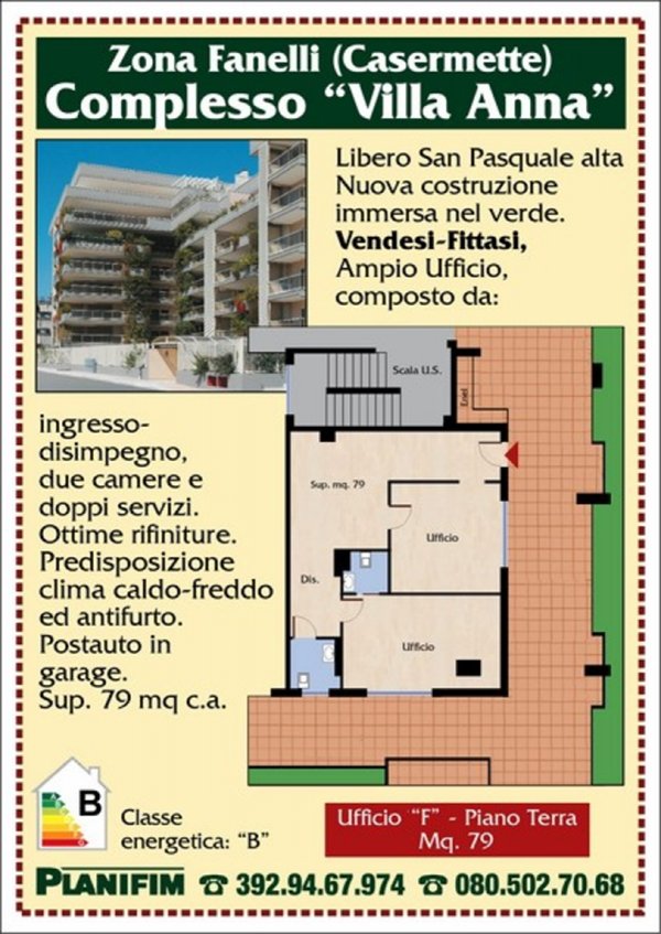 ufficio in affitto a Bari in zona San Pasquale