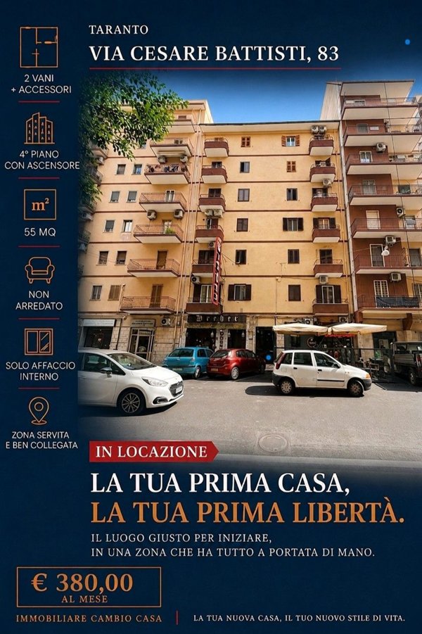 appartamento in affitto a Taranto in zona Tre Carrare-Battisti