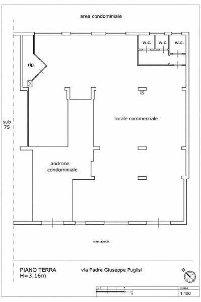 negozio in affitto a Palermo in zona Settecannoli