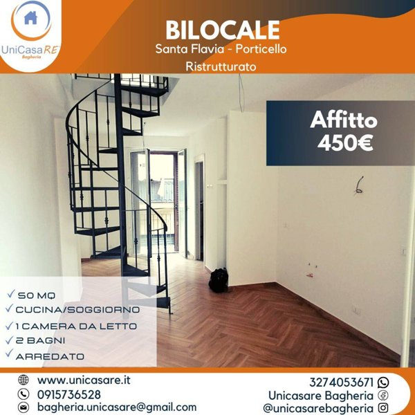 appartamento in affitto a Santa Flavia in zona Porticello