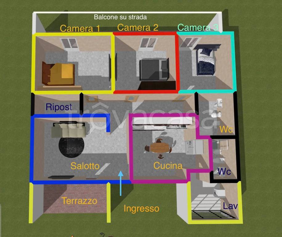 appartamento in affitto a Catania in zona Fontanarossa