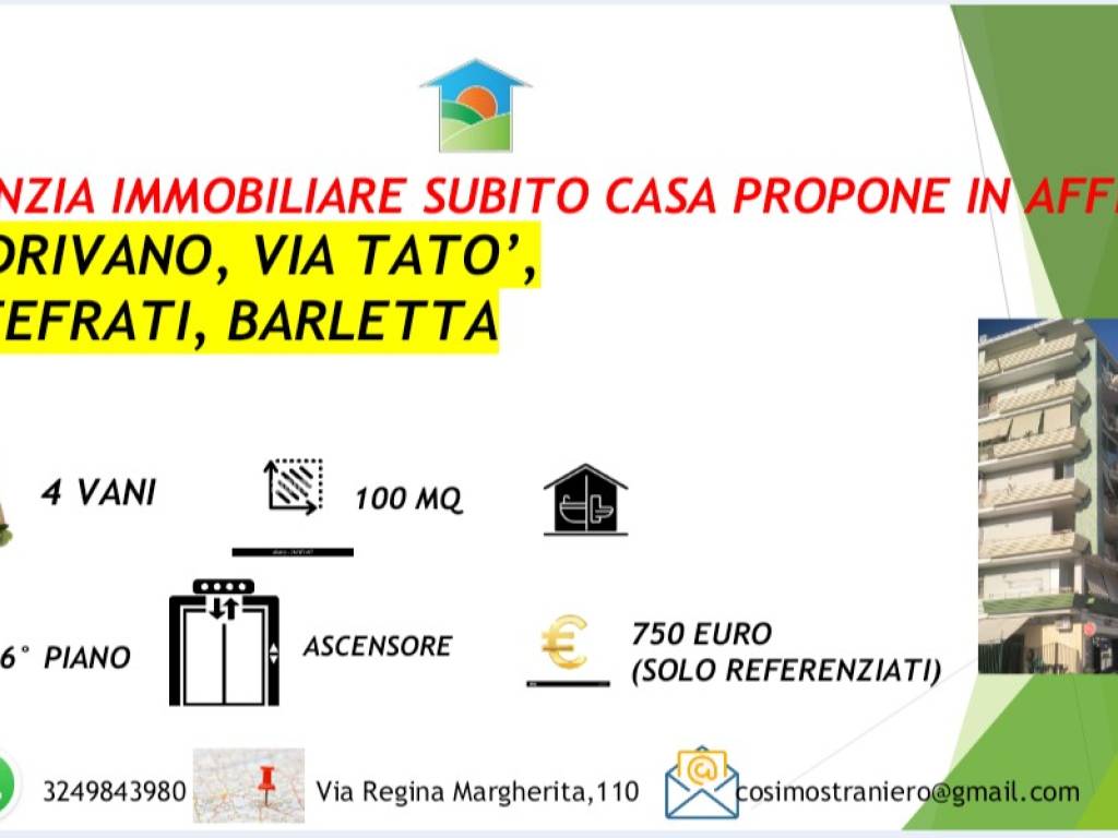 appartamento in affitto a Barletta in zona Settefrati