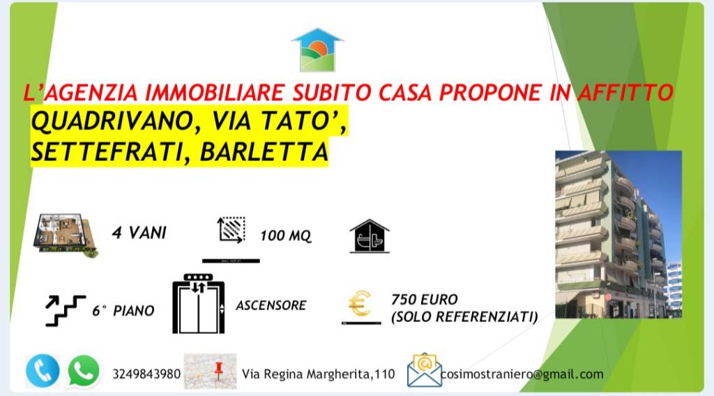 appartamento in affitto a Barletta in zona Settefrati