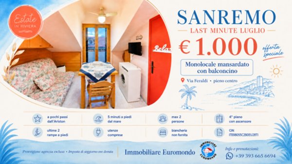 mansarda in affitto a Sanremo