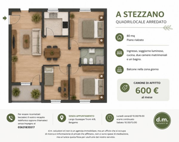 appartamento in affitto a Stezzano