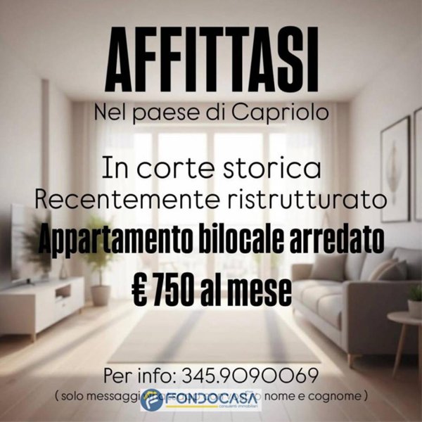 appartamento in affitto a Capriolo