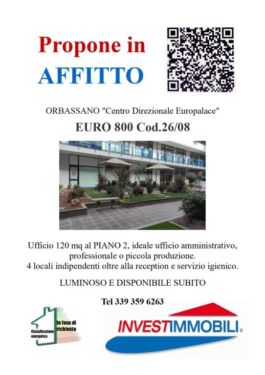 ufficio in affitto ad Orbassano