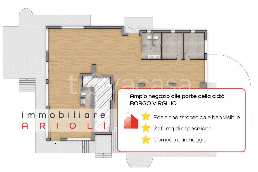 negozio in affitto a Borgo Virgilio in zona Virgilio