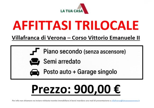 appartamento in affitto a Villafranca di Verona