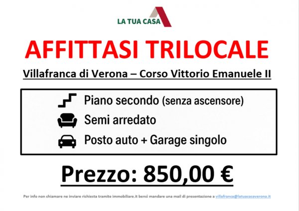 appartamento in affitto a Villafranca di Verona