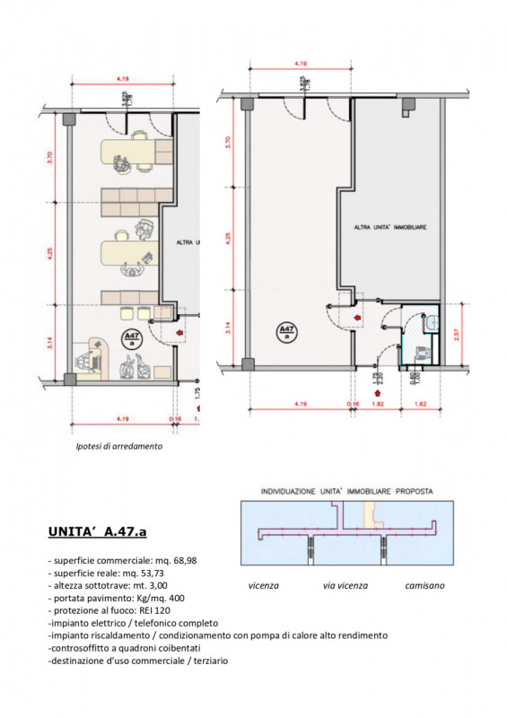 ufficio in affitto a Camisano Vicentino