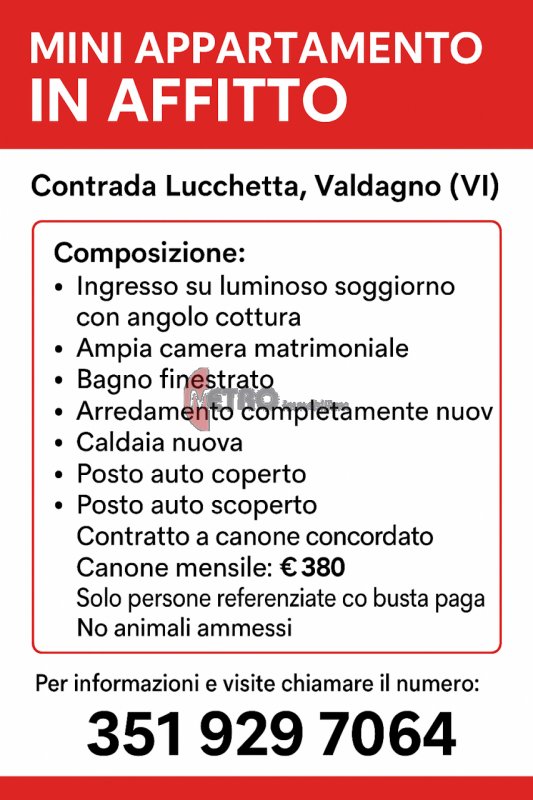 appartamento in affitto a Valdagno