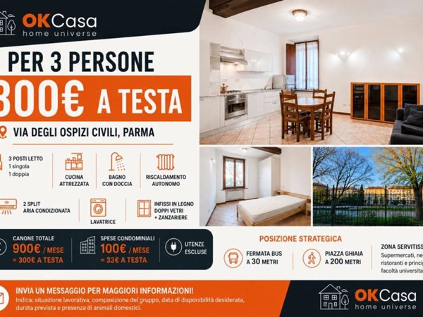 appartamento in affitto a Parma