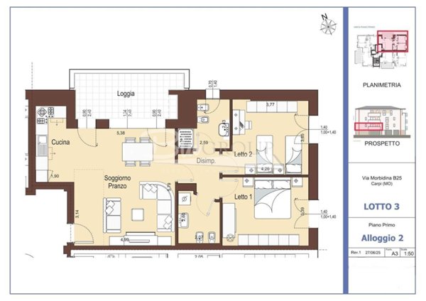 appartamento in affitto a Carpi