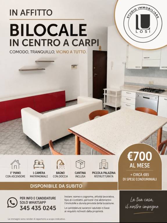 appartamento in affitto a Carpi