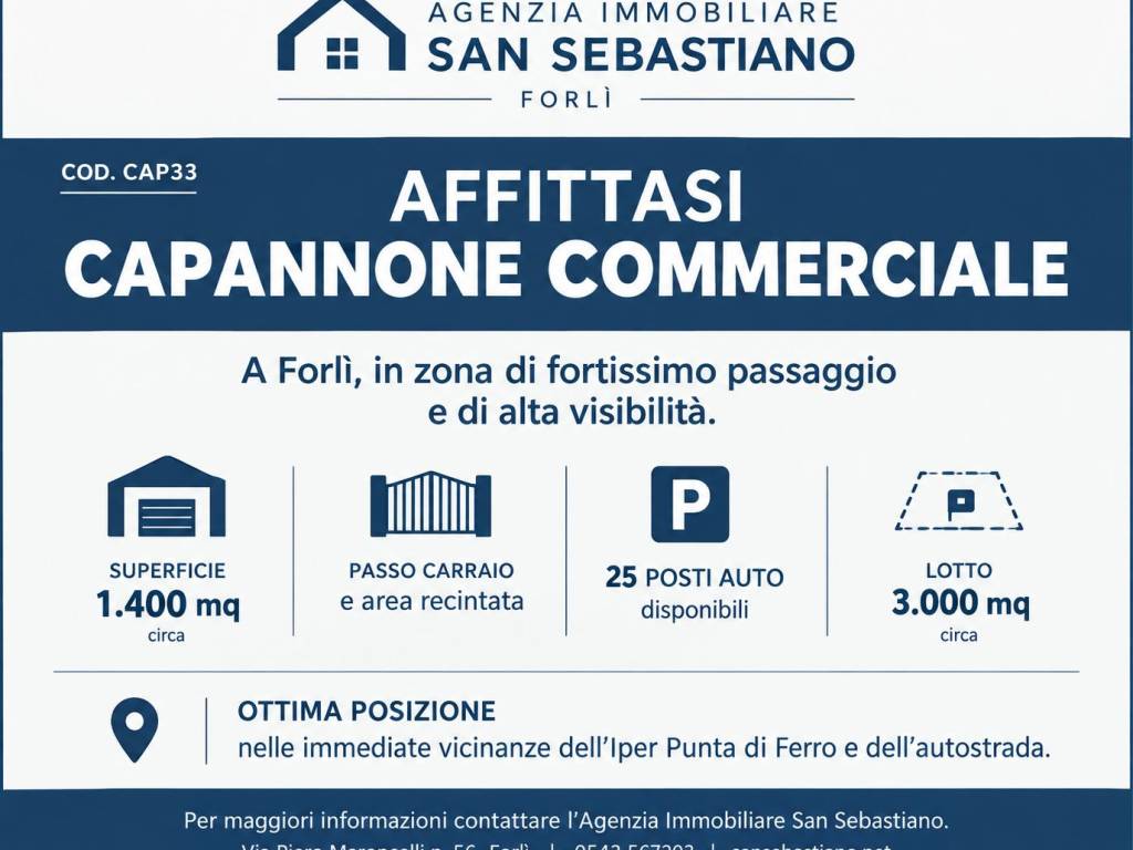 locale commerciale in affitto a Forlì in zona Coriano
