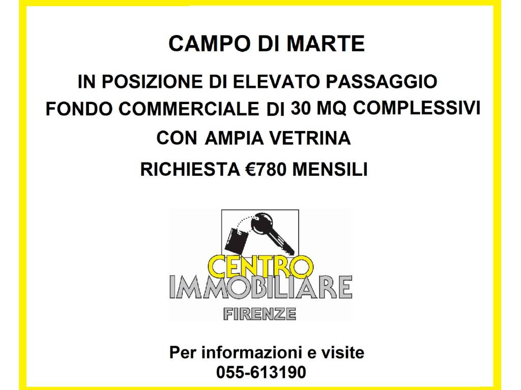 negozio in affitto a Firenze in zona Campo di Marte