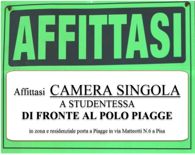 camera singola in affitto a Pisa in zona Le Piagge