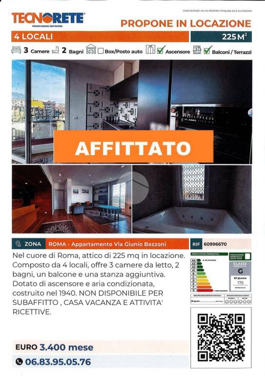 appartamento in affitto a Roma in zona Della Vittoria
