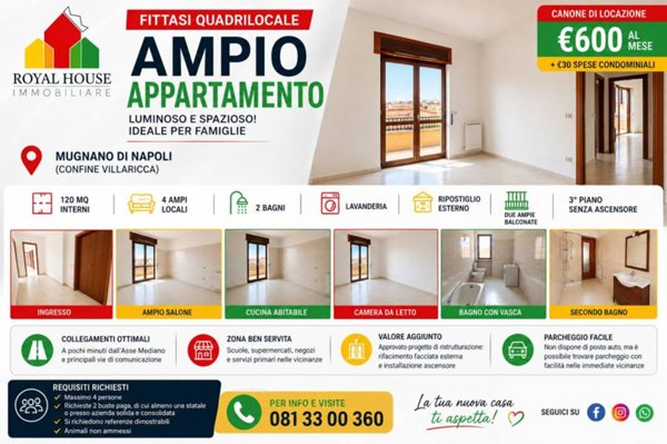 appartamento in affitto a Mugnano di Napoli