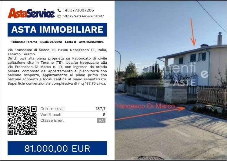 appartamento in vendita a Teramo in zona Nepezzano