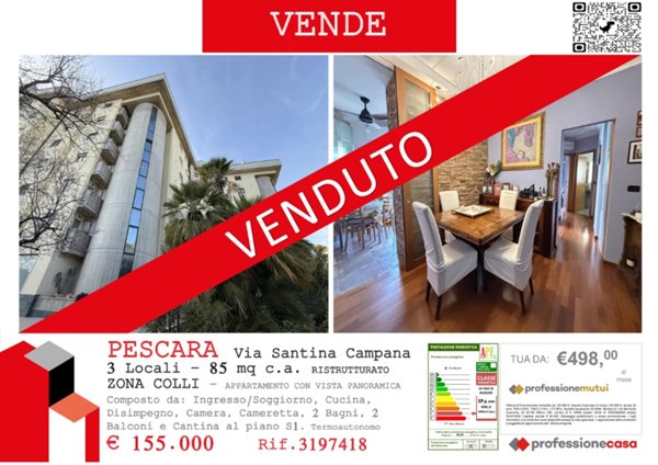 appartamento in vendita a Pescara in zona Colli Madonna