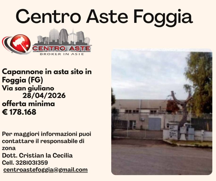 locale commerciale in vendita a Foggia in zona Villaggio Artigiani