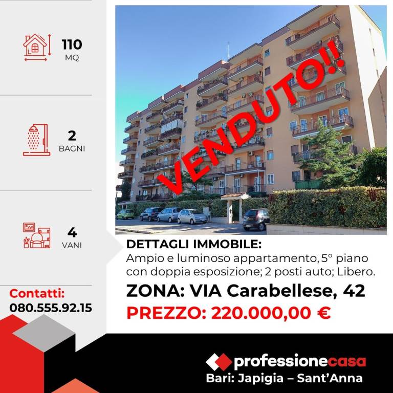 appartamento in vendita a Bari in zona Japigia