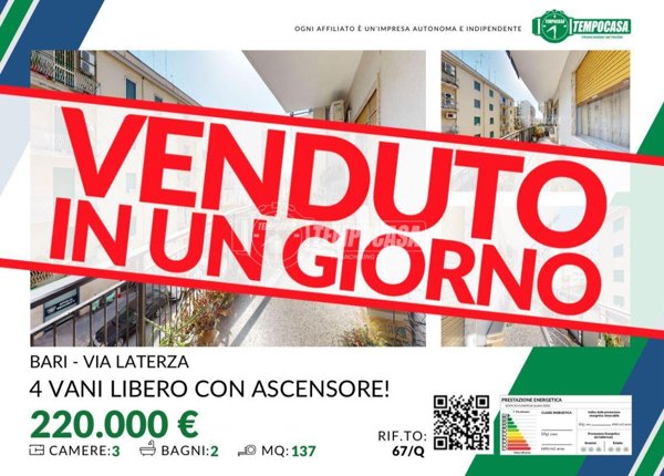 appartamento in vendita a Bari in zona Carrassi