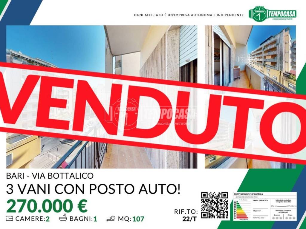 appartamento in vendita a Bari in zona Carrassi