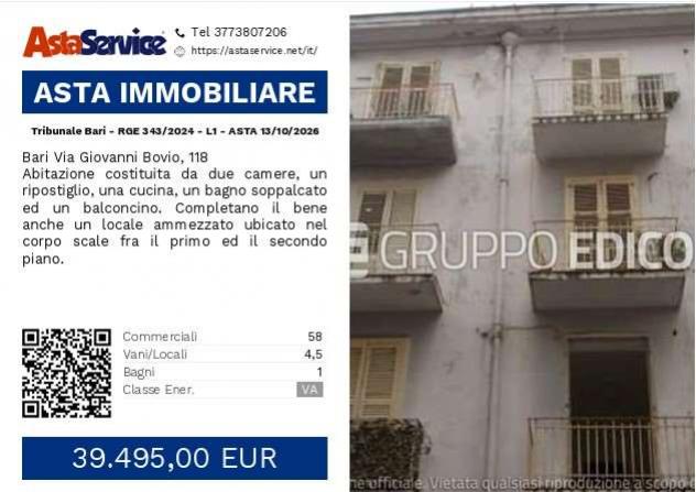 appartamento in vendita a Bari in zona Poggiofranco