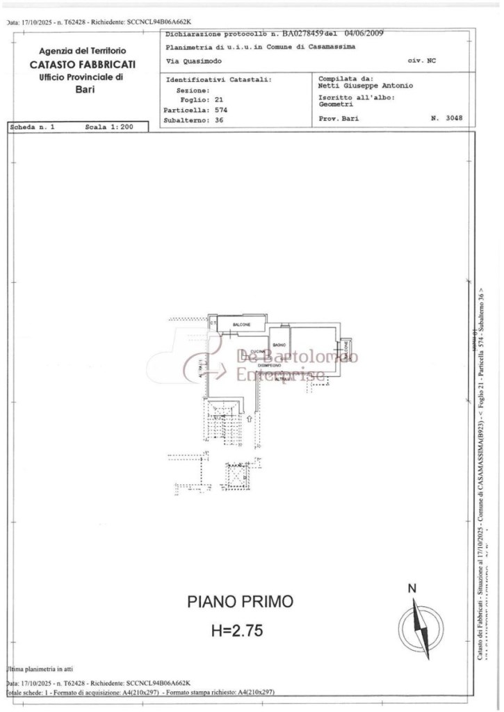 appartamento in vendita a Casamassima