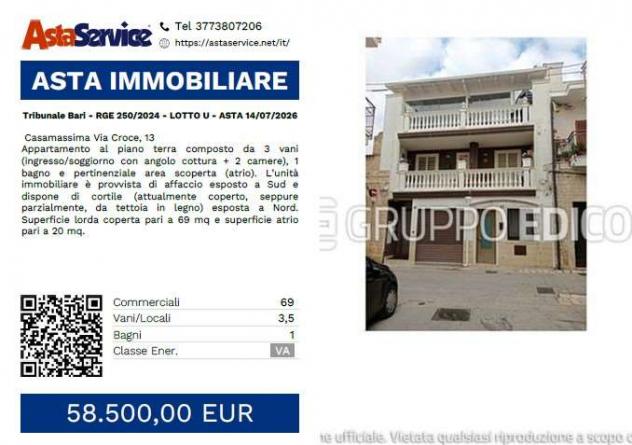 appartamento in vendita a Casamassima