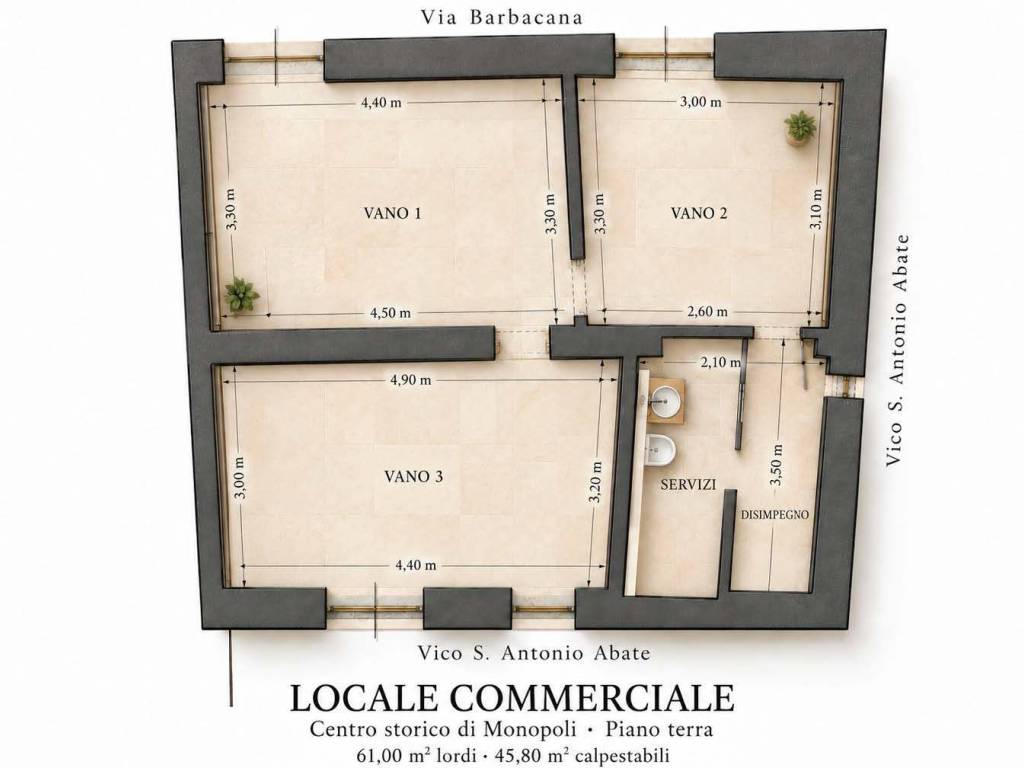 locale commerciale in vendita a Monopoli in zona Centro Storico