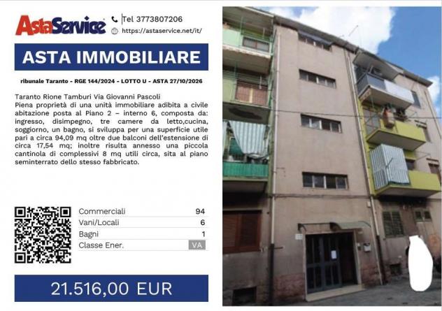 appartamento in vendita a Taranto in zona Tamburi-Croce