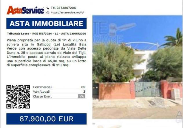 appartamento in vendita a Gallipoli in zona Baia Verde