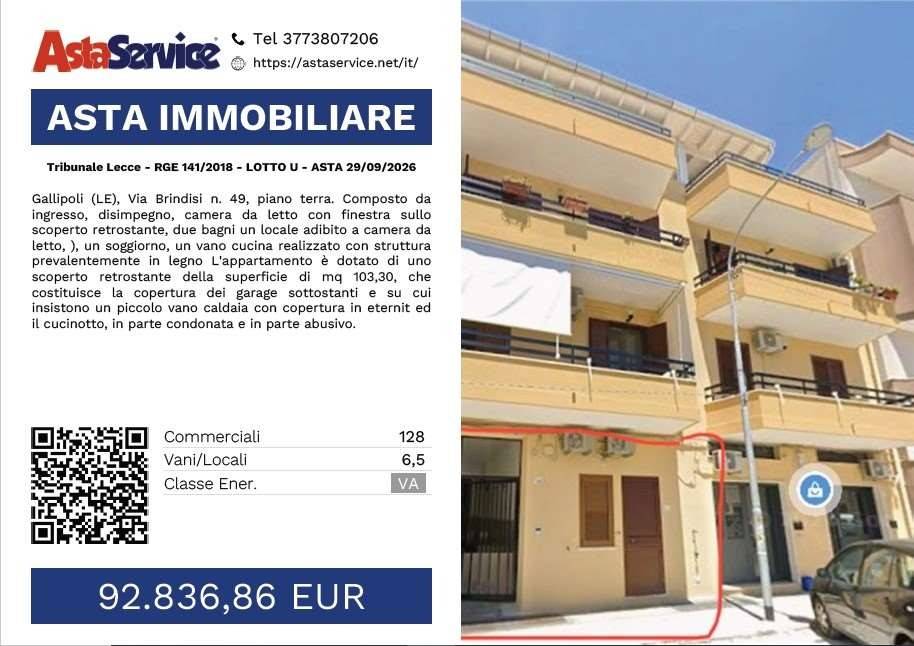 appartamento in vendita a Gallipoli in zona Cappuccini