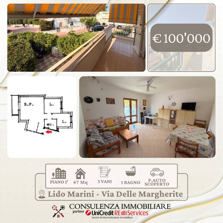 appartamento in vendita ad Ugento in zona Lido Marini
