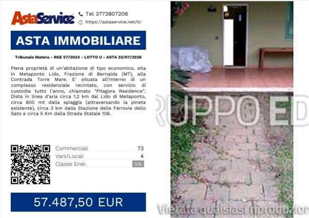 appartamento in vendita a Bernalda in zona Metaponto