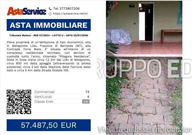 appartamento in vendita a Bernalda in zona Metaponto