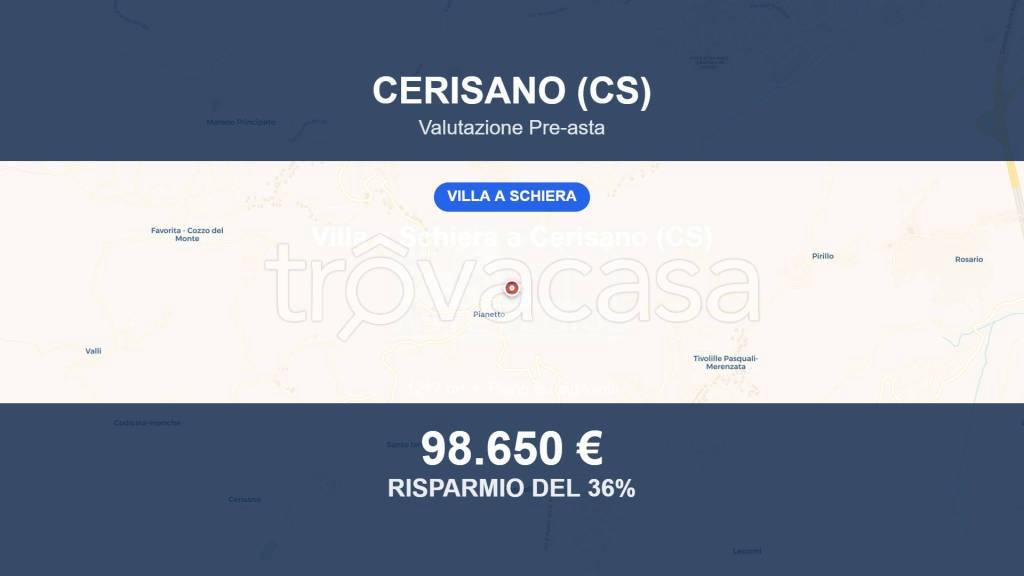 terreno edificabile in vendita a Cerisano in zona Cozzo del Monte