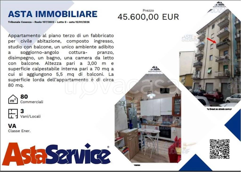 appartamento in vendita a Cosenza in zona Panebianco