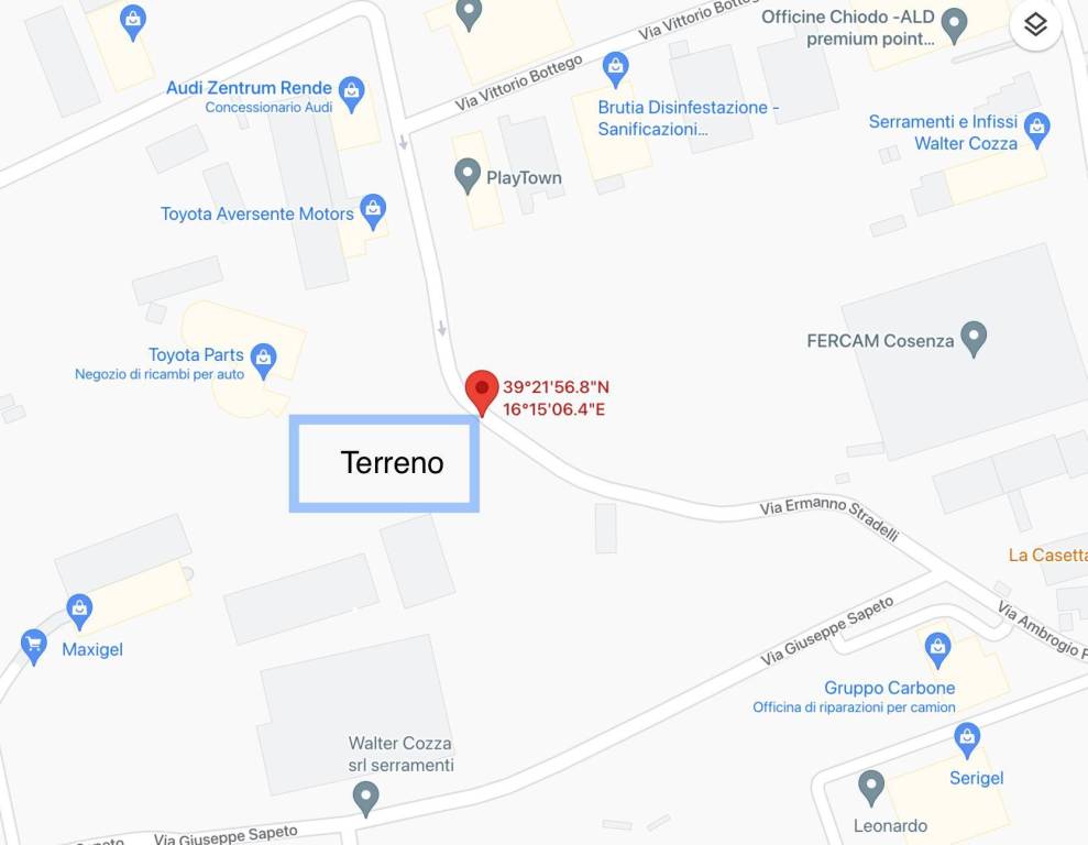 terreno agricolo in vendita a Rende in zona Quattromiglia