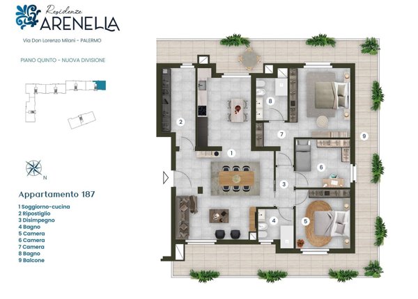 appartamento in vendita a Palermo in zona Arenella/Vergine Maria