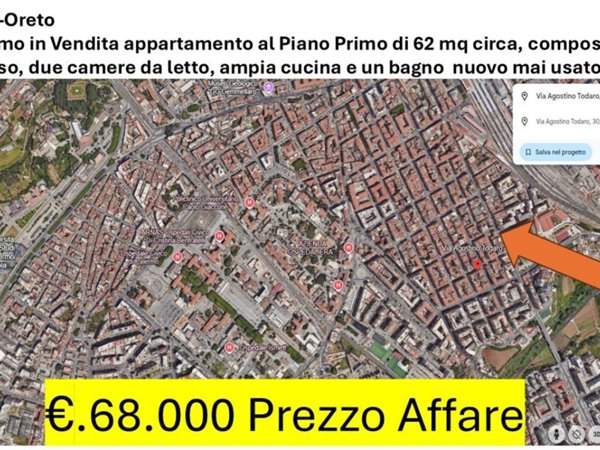 appartamento in vendita a Palermo in zona Oreto