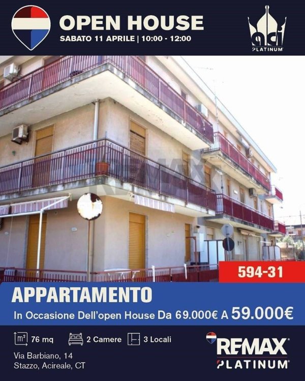 appartamento in vendita ad Acireale in zona Stazzo