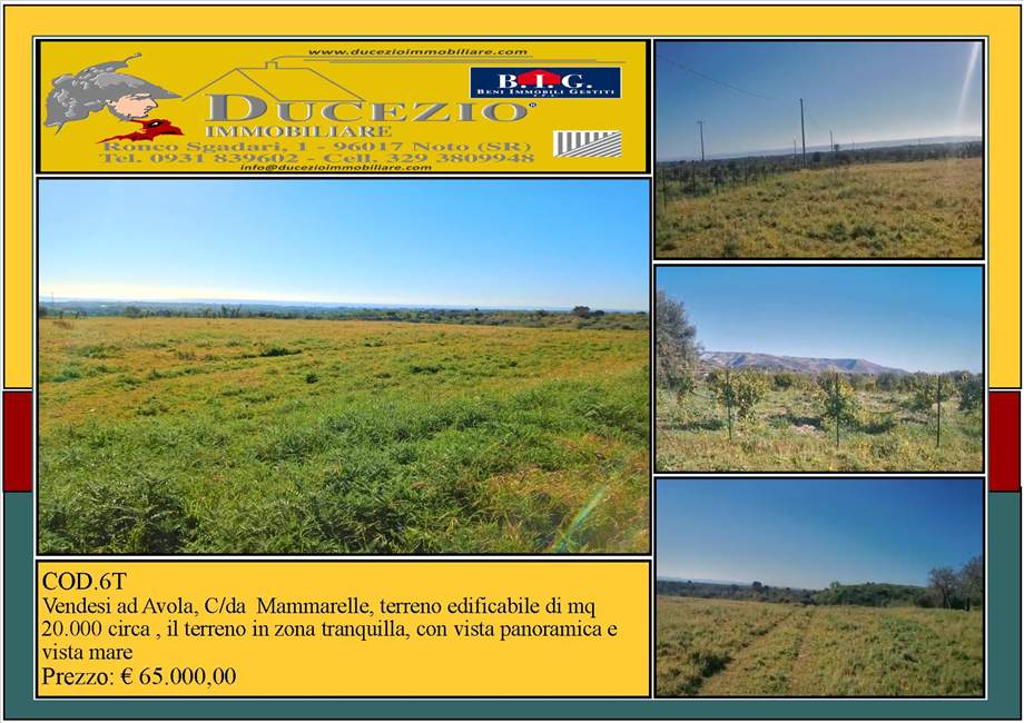 terreno edificabile in vendita ad Avola