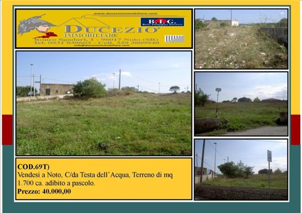 terreno edificabile in vendita a Noto in zona Testa dell'Acqua